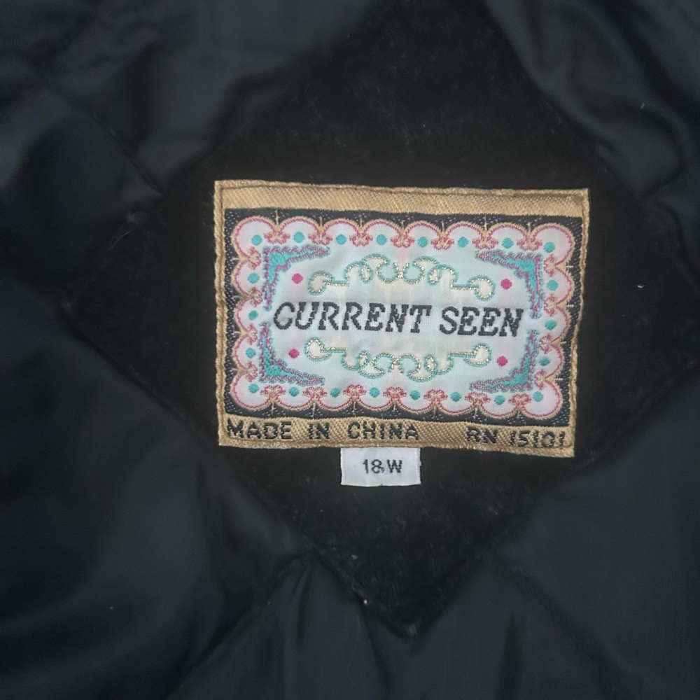 Current Seen Vintage 80s/90s Puffy Velvet Sheen Winter Coat Size 18W - Picture 7 of 14